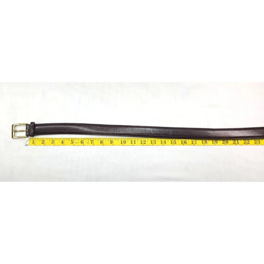 Trafalgar Mens Belt Brown Cortina 38/95 Handmade in USA Goldtone Buckle - Picture 2 of 13